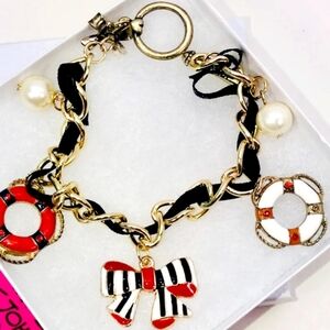 "NAUTICAL NONSENSE!" SUPER CUTE NAUTICAL THEMED CHARM BRACELET NEW!